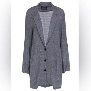 Reformation Glen Plaid Houndstooth Blazer Button-Up Longline Blazer Dress Sz. 6